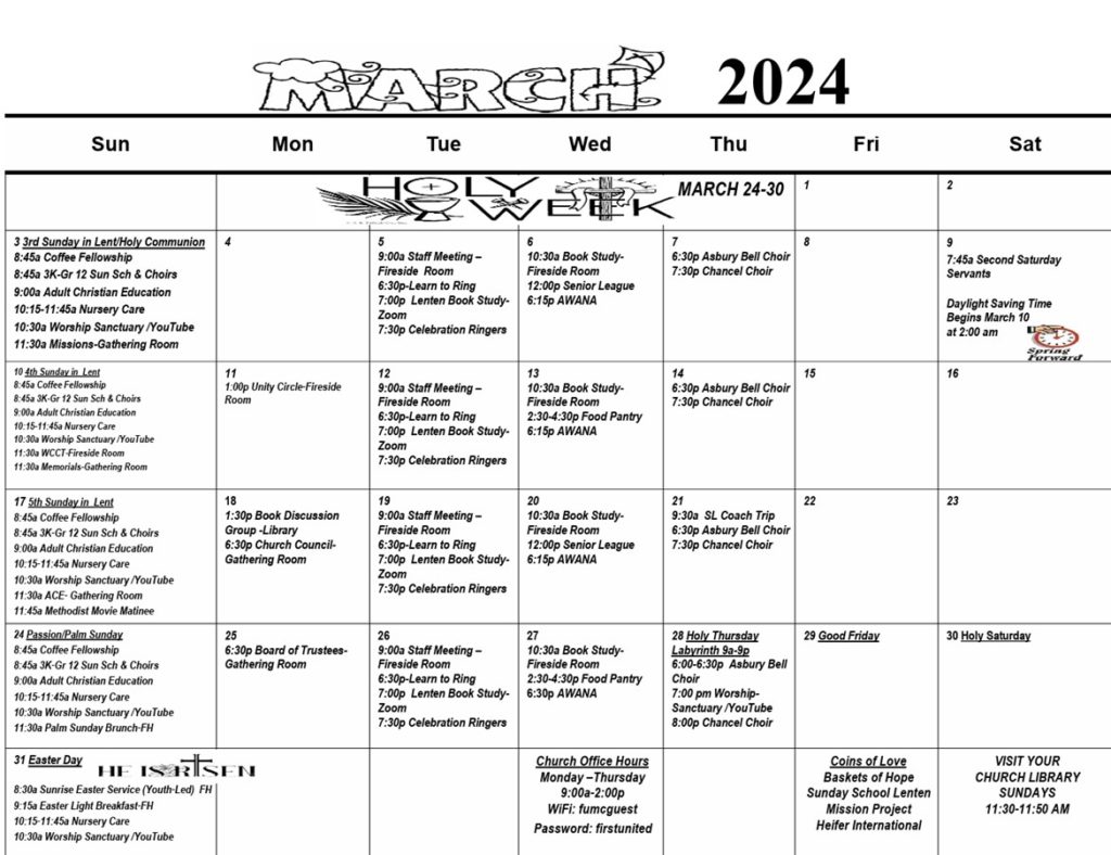 Calendars - First United Methodist Church